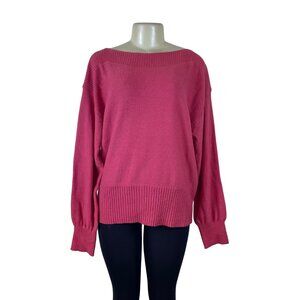 St Johns Bay Women's Pink Knit Open Neck Pullover Sweater Size XL - New